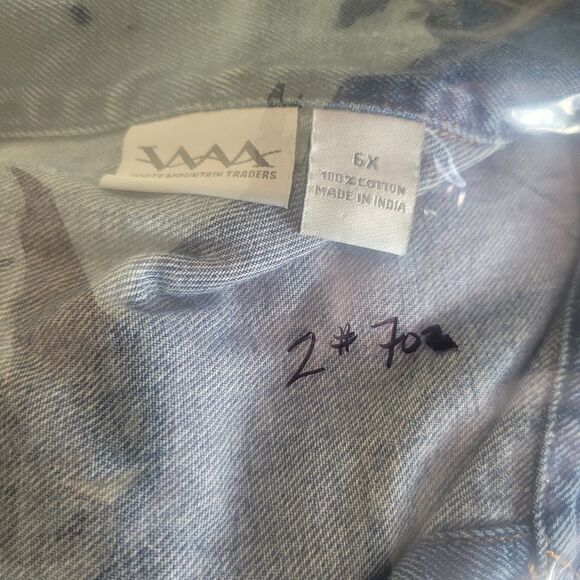White Mountain Traders Denim Chore Coat Women's 6X Blue Embroidered Cotton READ - Picture 9 of 11